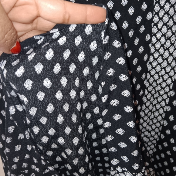 Croft & Barrow Black and White Polka Dot Blouse - Picture 6 of 8